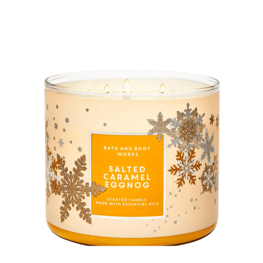 Bath and Body Works Salted Caramel Eggnog 3 Wick Candle (411g)