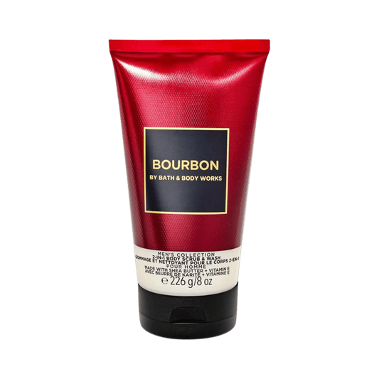Bath & Body Works Bourbon 2-in-1 Body Scrub & Wash 226g – Exfoliating and cleansing body wash with a bold, masculine scent Available at skinstash.pk
