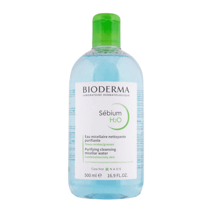 Bioderma Sébium H2O Purifying Micellar Water 500ml for oily and acne-prone skin – available at Skinstash.pk