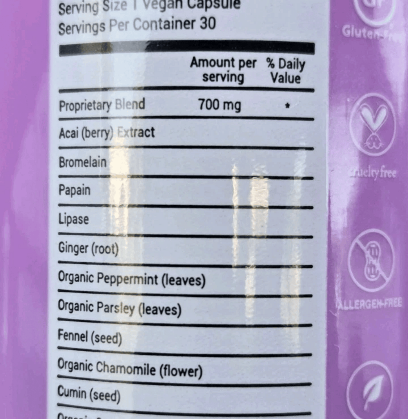 BLOATamin by Hairtamin – 30 Vegan Capsules Digestive Support Supplement