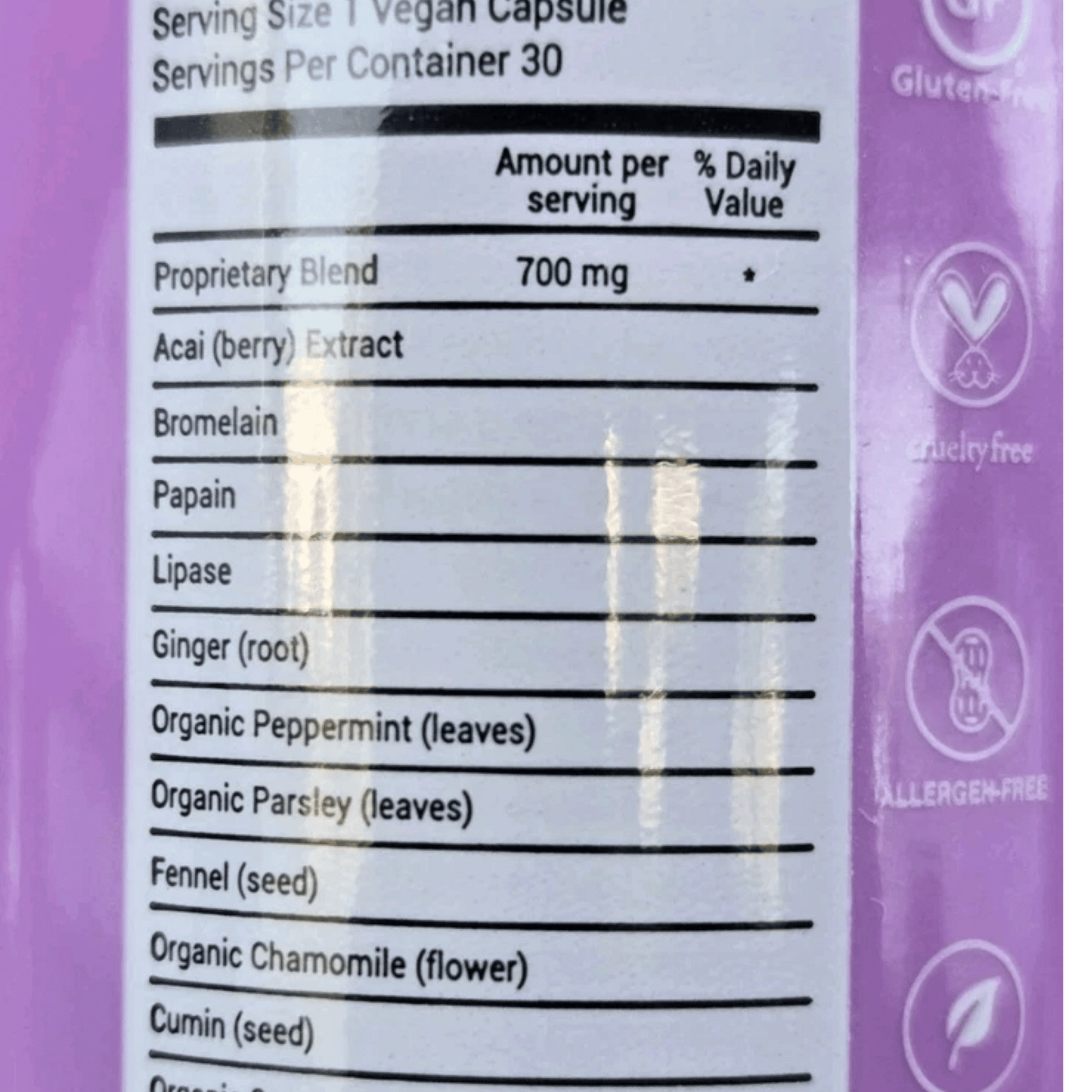 BLOATamin by Hairtamin – 30 Vegan Capsules Digestive Support Supplement