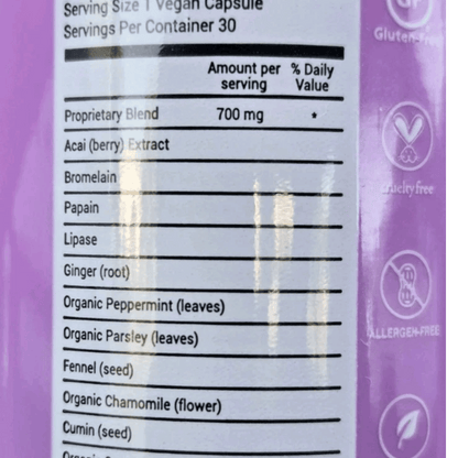 BLOATamin by Hairtamin – 30 Vegan Capsules Digestive Support Supplement