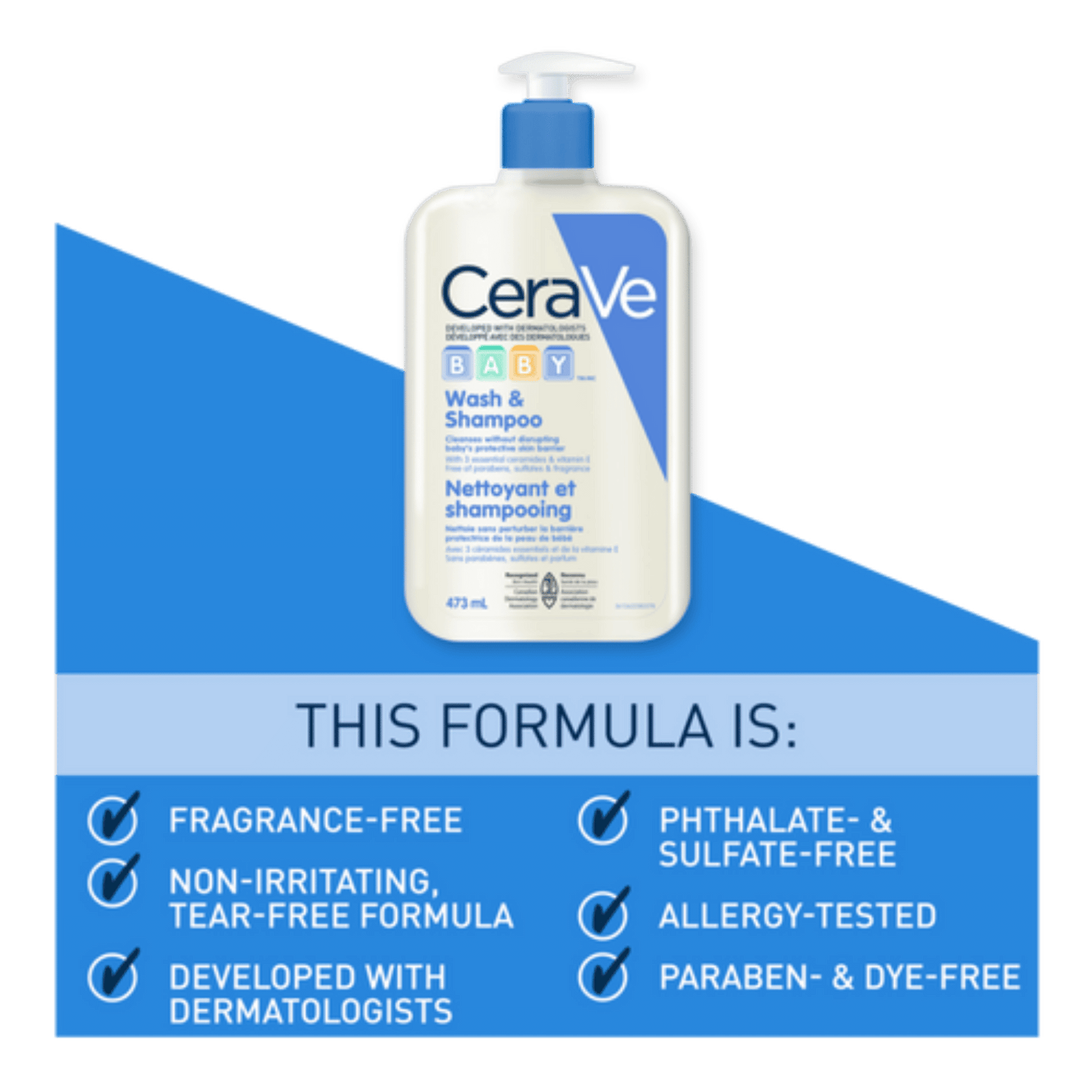 CeraVe Baby Wash & Shampoo (473ml) Canadian Variant