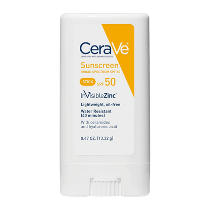 CeraVe Mineral Sunscreen Stick SPF 50 (13.32g) – Broad-spectrum mineral sunscreen stick with ceramides and zinc oxide for daily protection and hydration – Available at SkinStash.pk