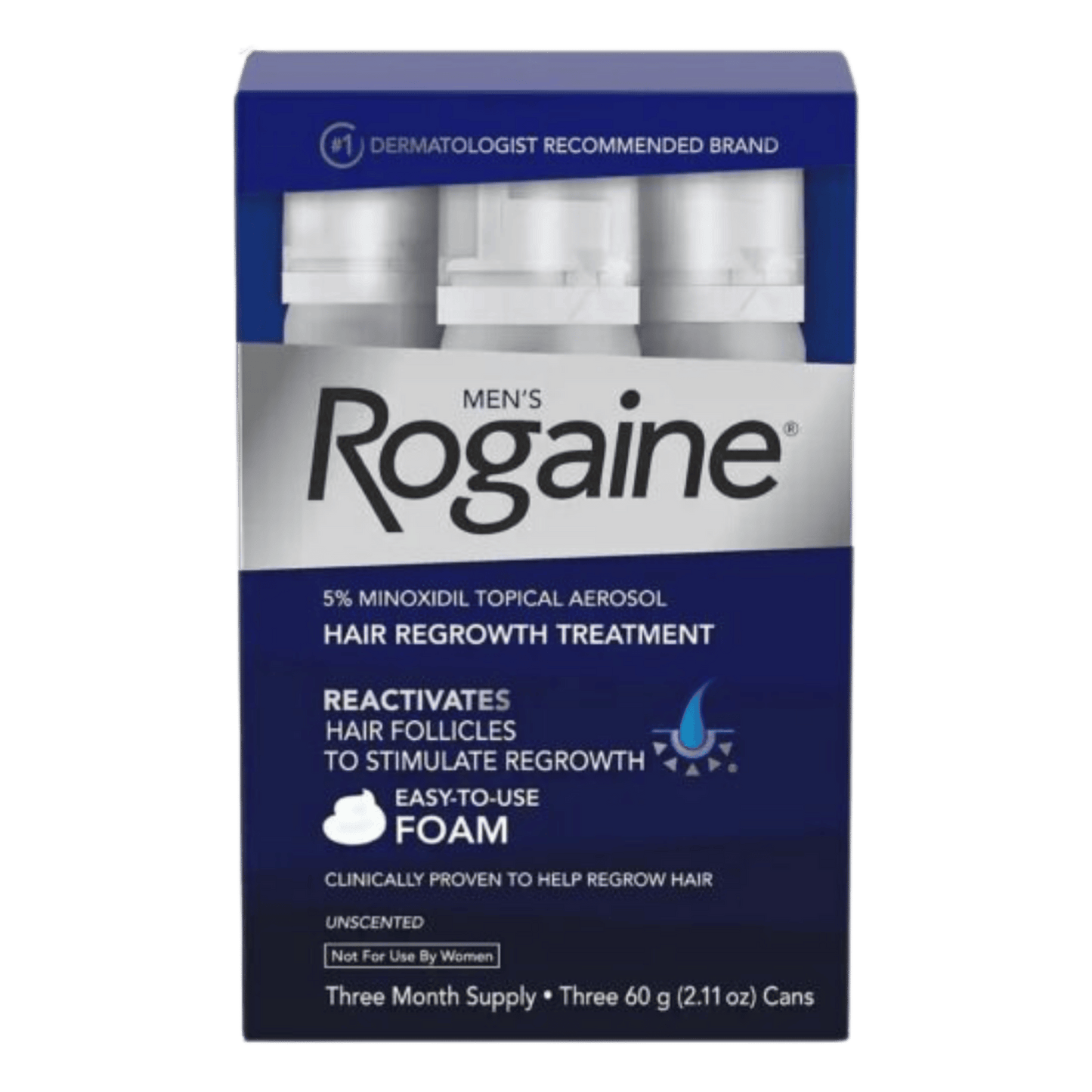 Rogaine Foam (60g) - Promotes Hair Growth for Men (3-Months Supply)