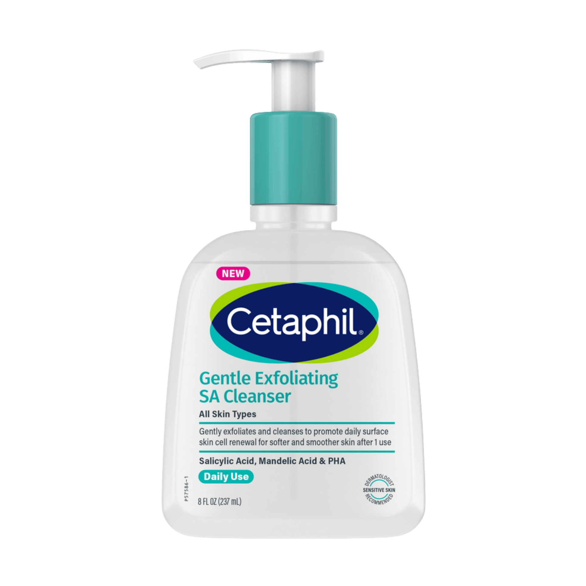 Cetaphil Exfoliating Salicylic Acid Cleanser (236ml) – Gentle exfoliating face wash with salicylic acid to unclog pores, reduce acne, and promote clear, smooth skin – Available at SkinStash.pk