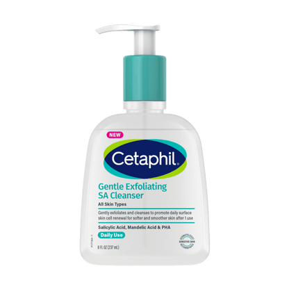 Cetaphil Exfoliating Salicylic Acid Cleanser (236ml) – Gentle exfoliating face wash with salicylic acid to unclog pores, reduce acne, and promote clear, smooth skin – Available at SkinStash.pk