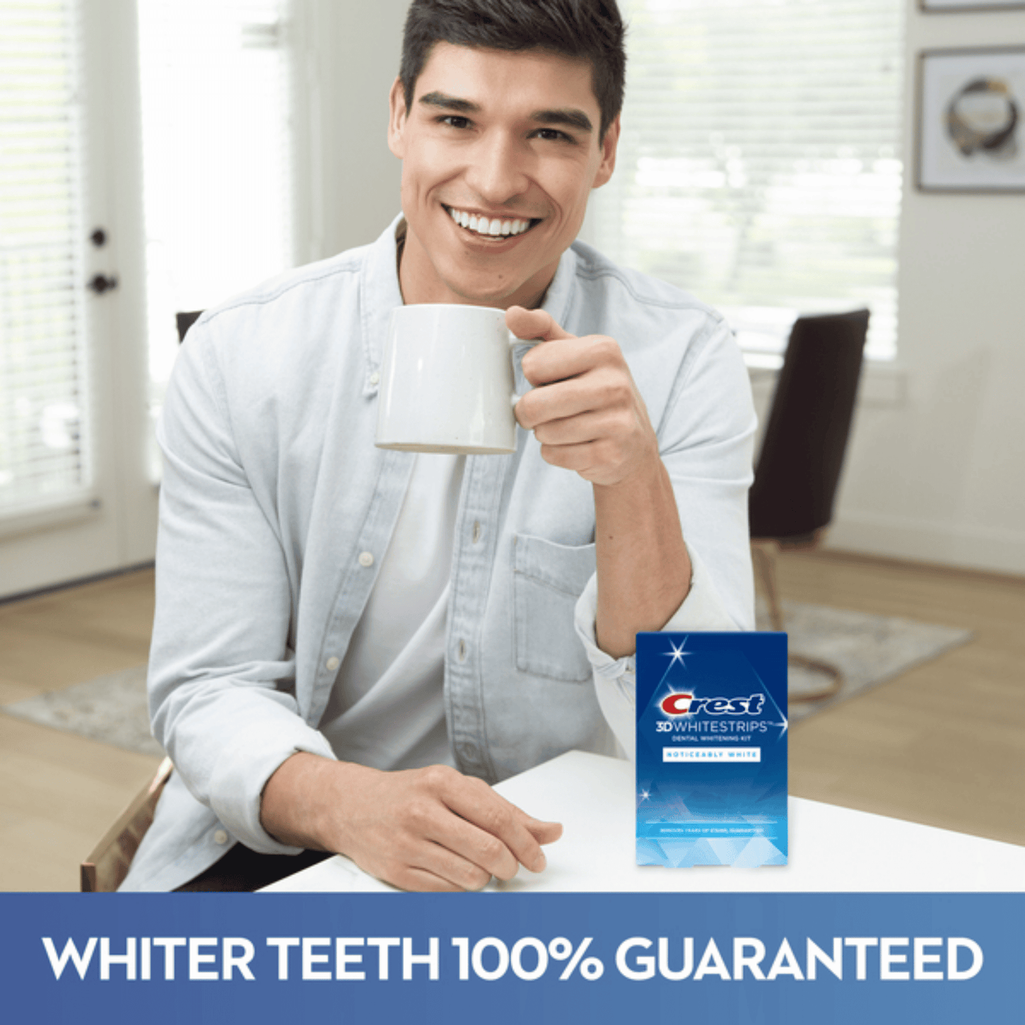 Crest 3D Whitestrips Dental Whitening Kit, Noticeably White, 10 Treatments - 10 Ct