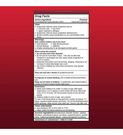 Afrin Original Strength Nasal Decongestant Spray (15ml)