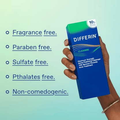 Differin 10% Benzoyl Peroxide Acne Foaming Cleanser (148ml)