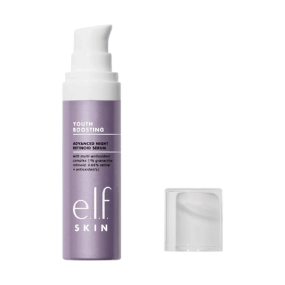 E.l.f. Youth Boosting Advanced Night Retinoid Serum (29.5ml) – Anti-aging night serum with retinoid to smooth fine lines, improve skin texture, and boost youthful radiance – Available at Skinstash.pk