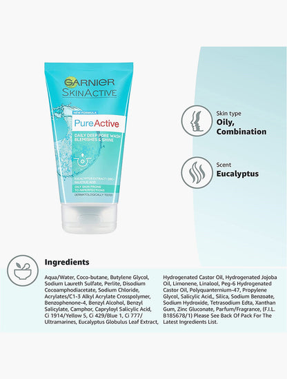 Garnier Pure Active Daily Deep Pore Wash (150ml)