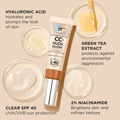 IT Cosmetics CC+ Nude Glow Lightweight Foundation + Glow Serum SPF 40 (32ml)