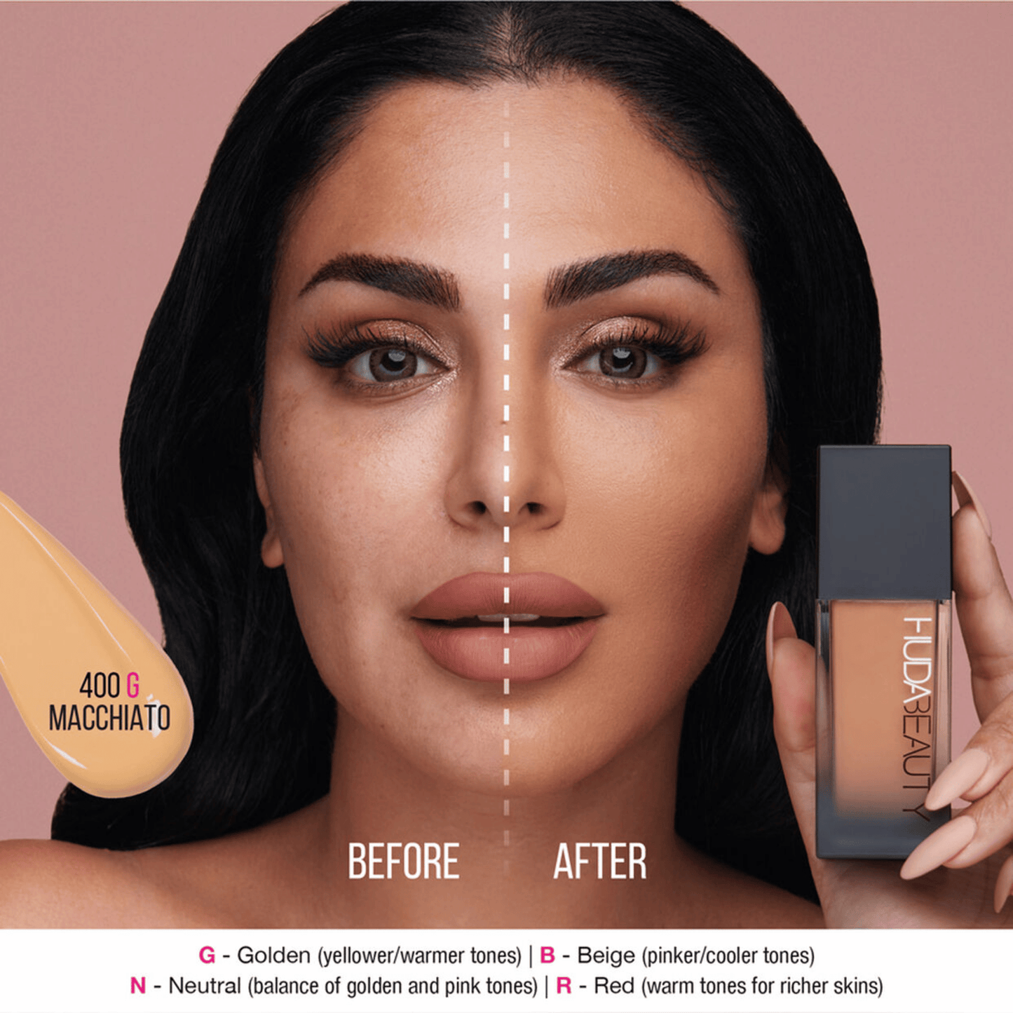 Huda Beauty #FauxFilter Luminous Matte Full Coverage Liquid Foundation, (35ml)
