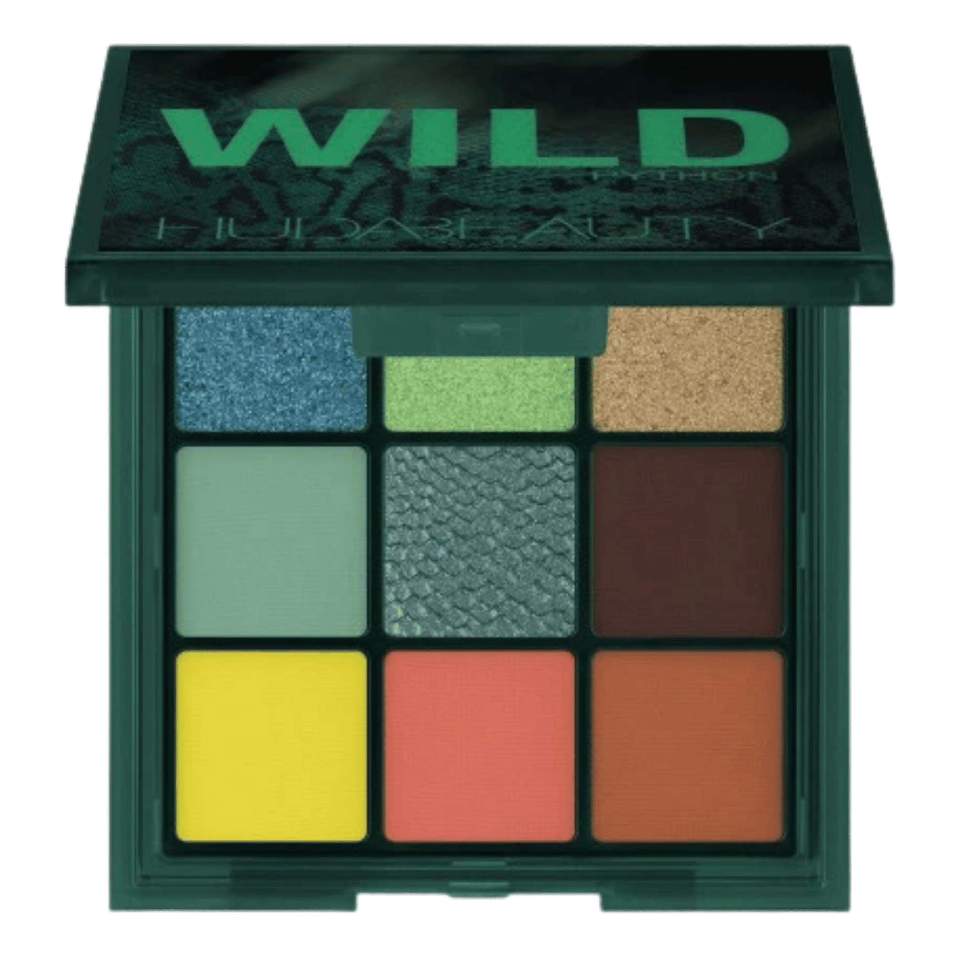 Huda Beauty Wild Python Eyeshadow Palette (7.5g) – Bold, exotic eyeshadow palette with vibrant shades for stunning eye looks – Shop original Huda Beauty makeup at Skinstash.pk