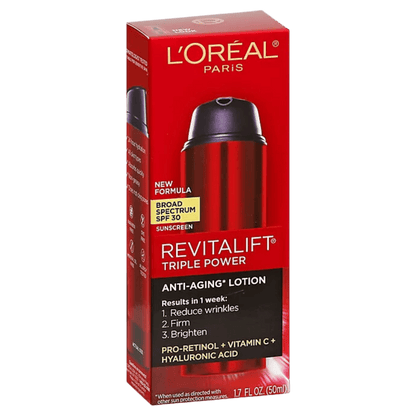 L'Oréal Revitalift Anti-Aging Lotion With Pro-Retinol + Vitamin C + Hyaluronic Acid & SPF 30 (50ml)