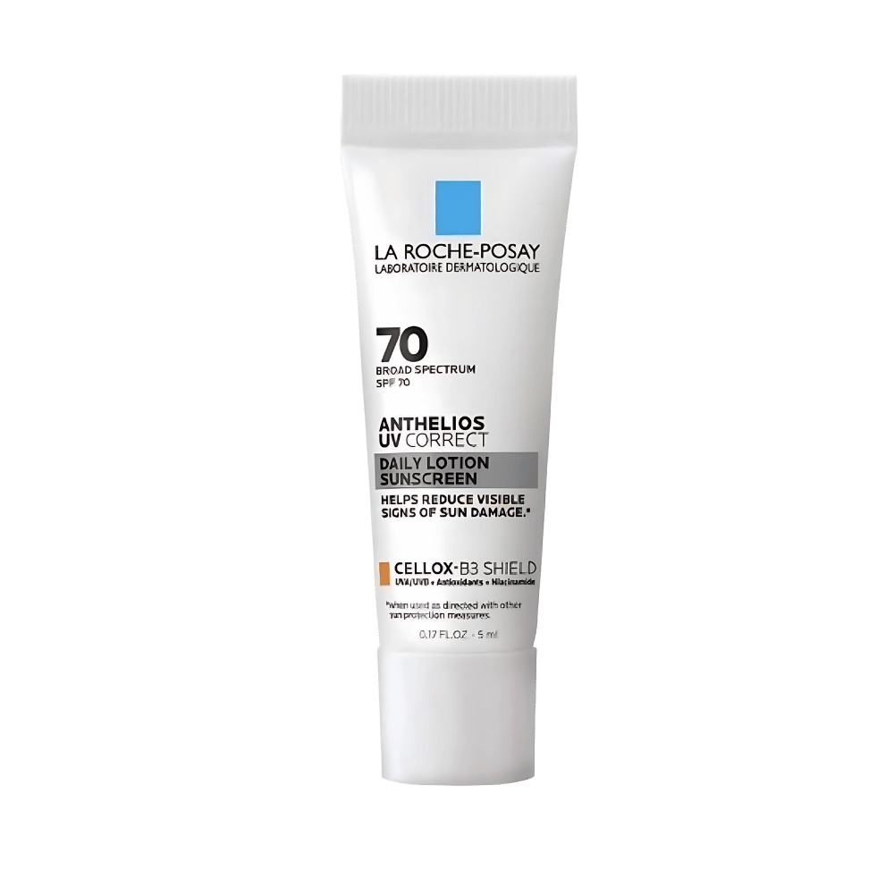 La Roche-Posay Anthelios UV Correct SPF 70 Daily Sunscreen Lotion (5ml) – anti-aging sunscreen with high SPF and skincare benefits for glowing, protected skin at Skinstash.pk
