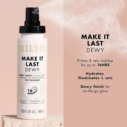Milani Dewy Finish makeup setting spray Make it last