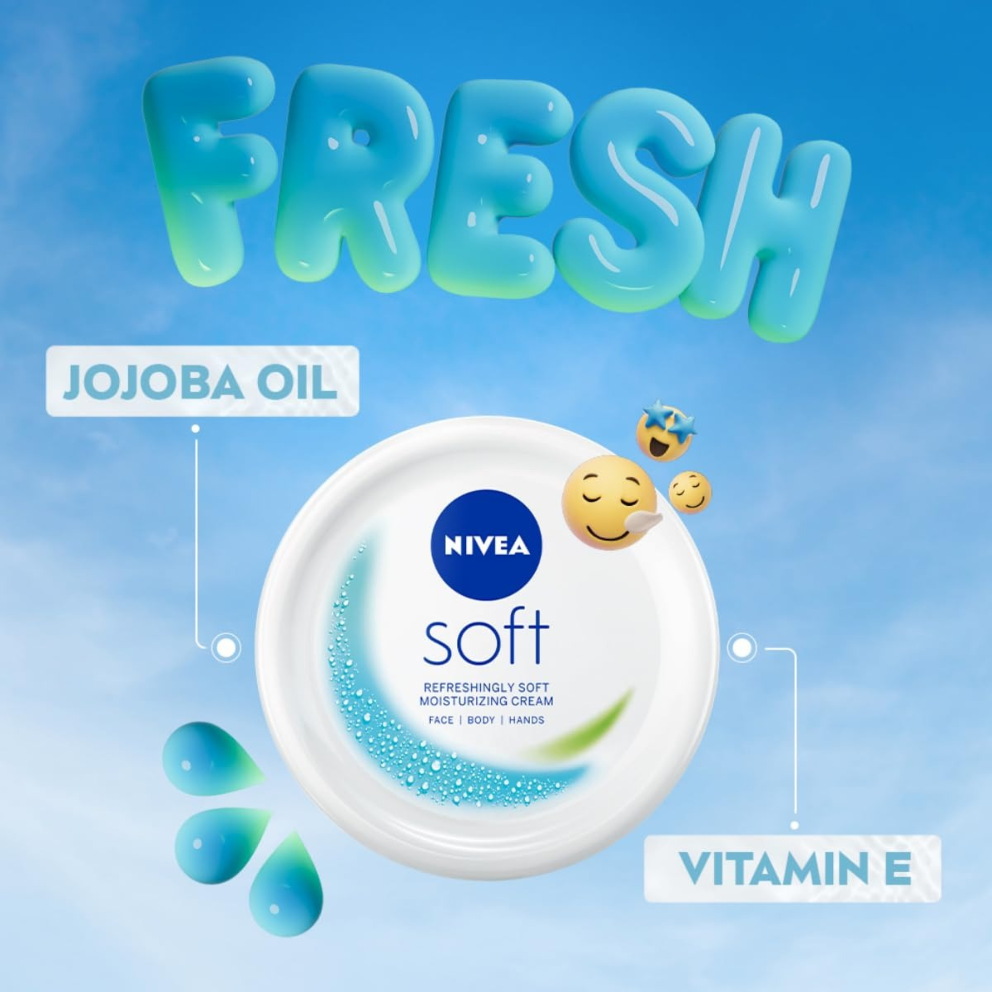 Best reats NIVEA Soft Moisturizing Cream for Face, Body & Hands 