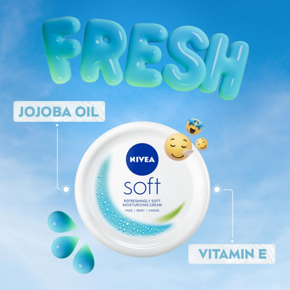 Best reats NIVEA Soft Moisturizing Cream for Face, Body & Hands 