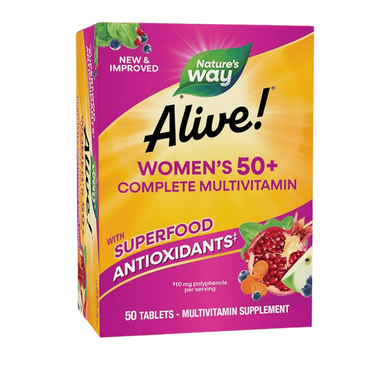 Nature's Way Alive! Women’s 50+ Complete Multivitamin 50 Tabs – daily nutritional support with vitamins, minerals, and antioxidants for energy, bone & heart health – Skinstash.pk
