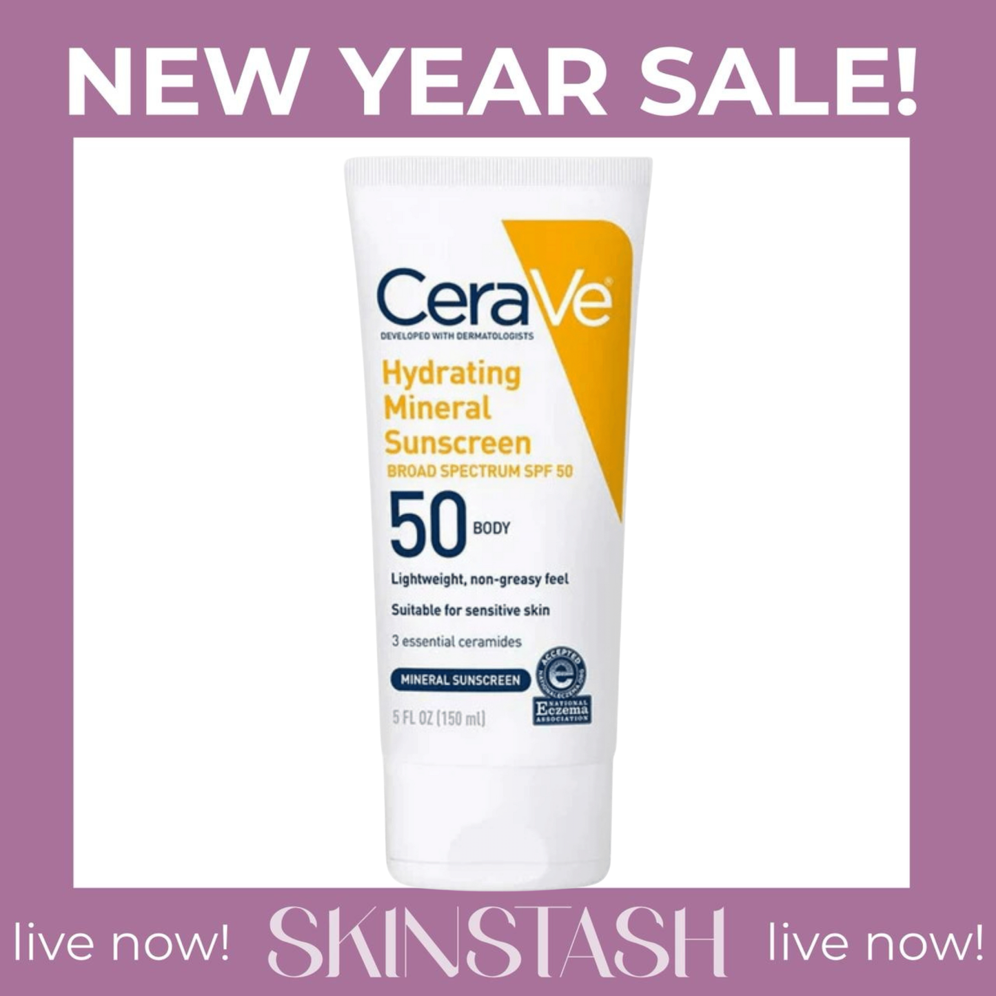 CeraVe Hydrating Mineral Sunscreen SPF 50 Body (150 ml)