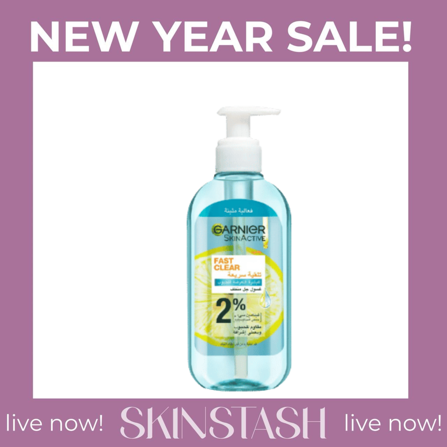 Garnier Fast Clear [2%] Salicylic Acid & Vitamin C Anti-Acne Gel Wash (200ml)