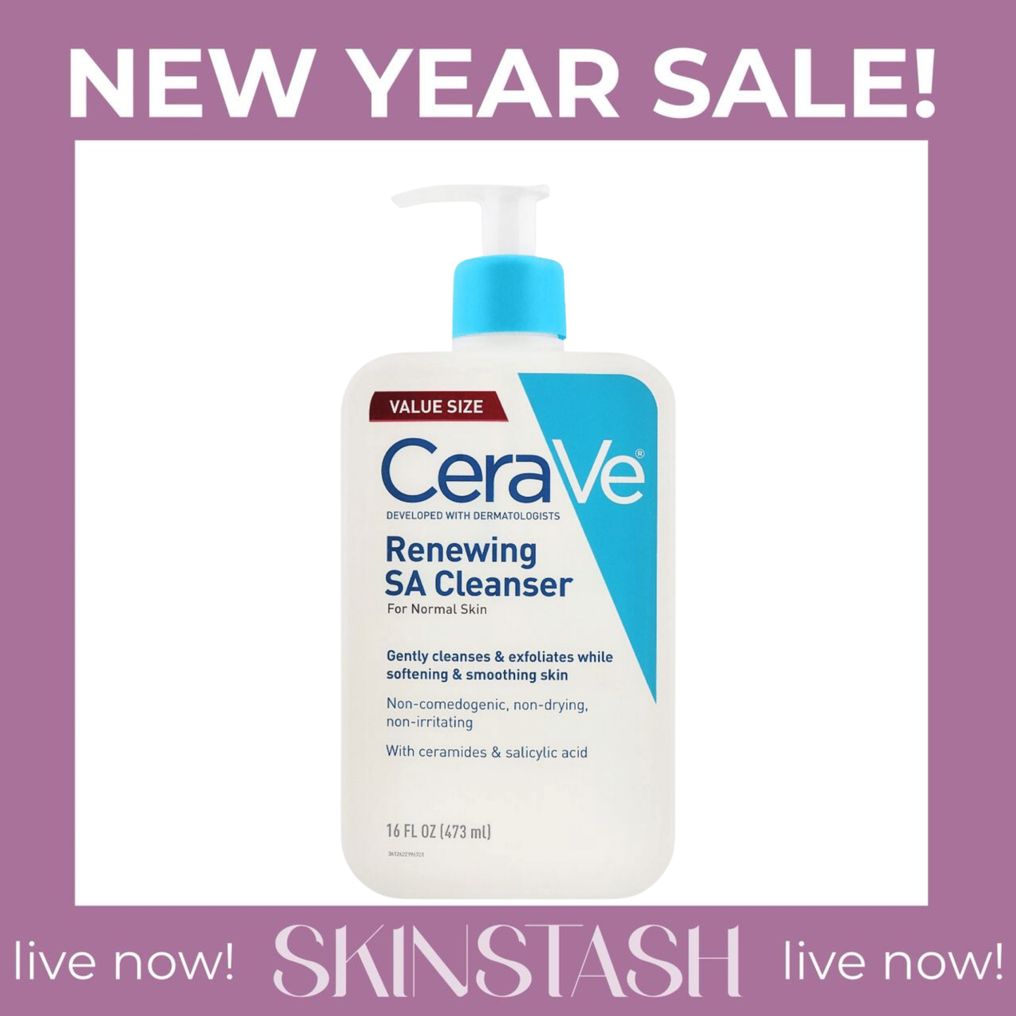 CeraVe Renewing SA Cleanser (473ml)