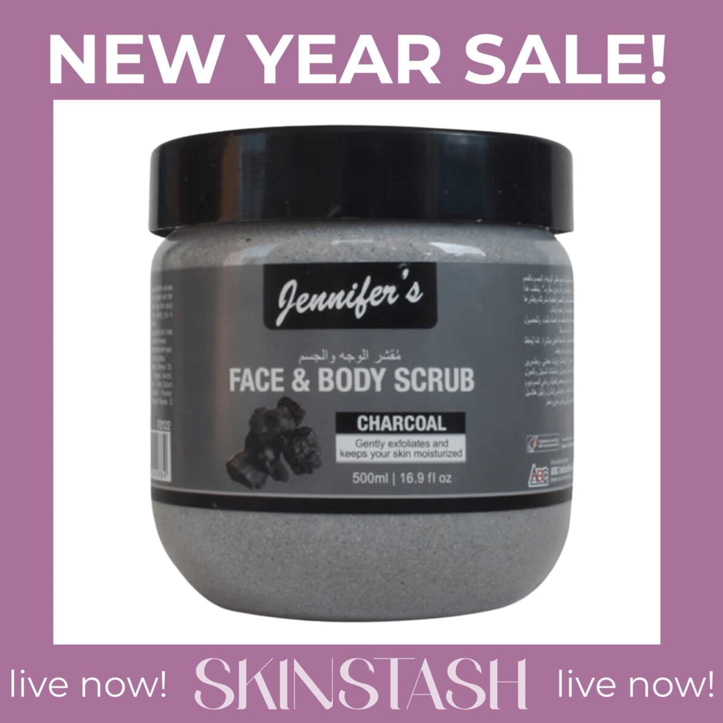 Jennifer's Face And Body Scrub Charcoal (500ml)