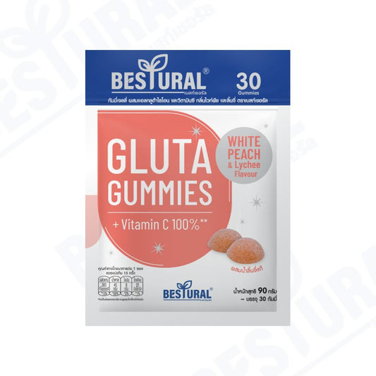 Bestural Gluta Gummies Mixed With Vitamin C Lychee Flavoured (30 Gummies)