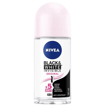 Buy Nivea Black & White Invisible Anti Perspirant Roll on (50ml) In SkinStash!