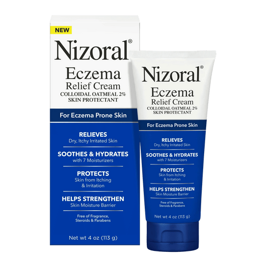 Nizoral Eczema Relief Cream (113g) – Clinically proven cream formulated with hydrating and soothing ingredients to relieve eczema symptoms, reduce redness, and calm dry, itchy skin – Available at Skinstash.pk