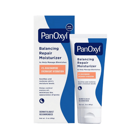 PanOxyl Balancing Repair Moisturizer 4% Niacinamide Overnight Hydrating (85g) available at skintash.pk