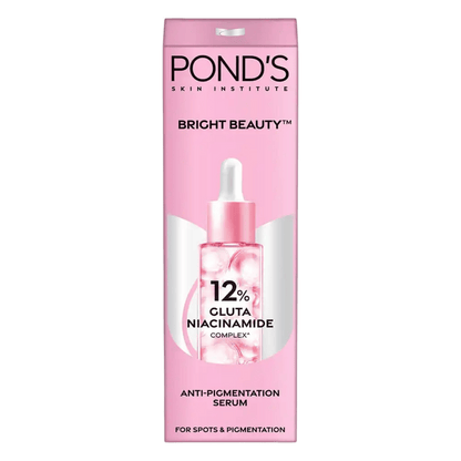 Pond's Bright Beauty 12% Gluta Niacinamide Face Serum 15ml for glowing and even skin tone – available at Skinstash.pk