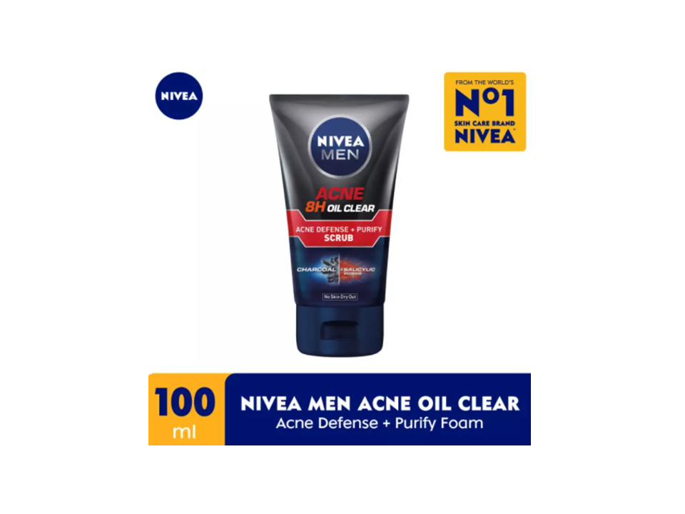 Nivea Men Acne 8H Oil Clear Acne Defense + Purify Scrub (100ml)