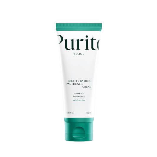 Purito Seoul Mighty Bamboo Panthenol Cream (100ml) – Hydrating and soothing face cream enriched with bamboo extract and panthenol to strengthen skin barrier and lock in long-lasting moisture – Available at Skinstash.pk