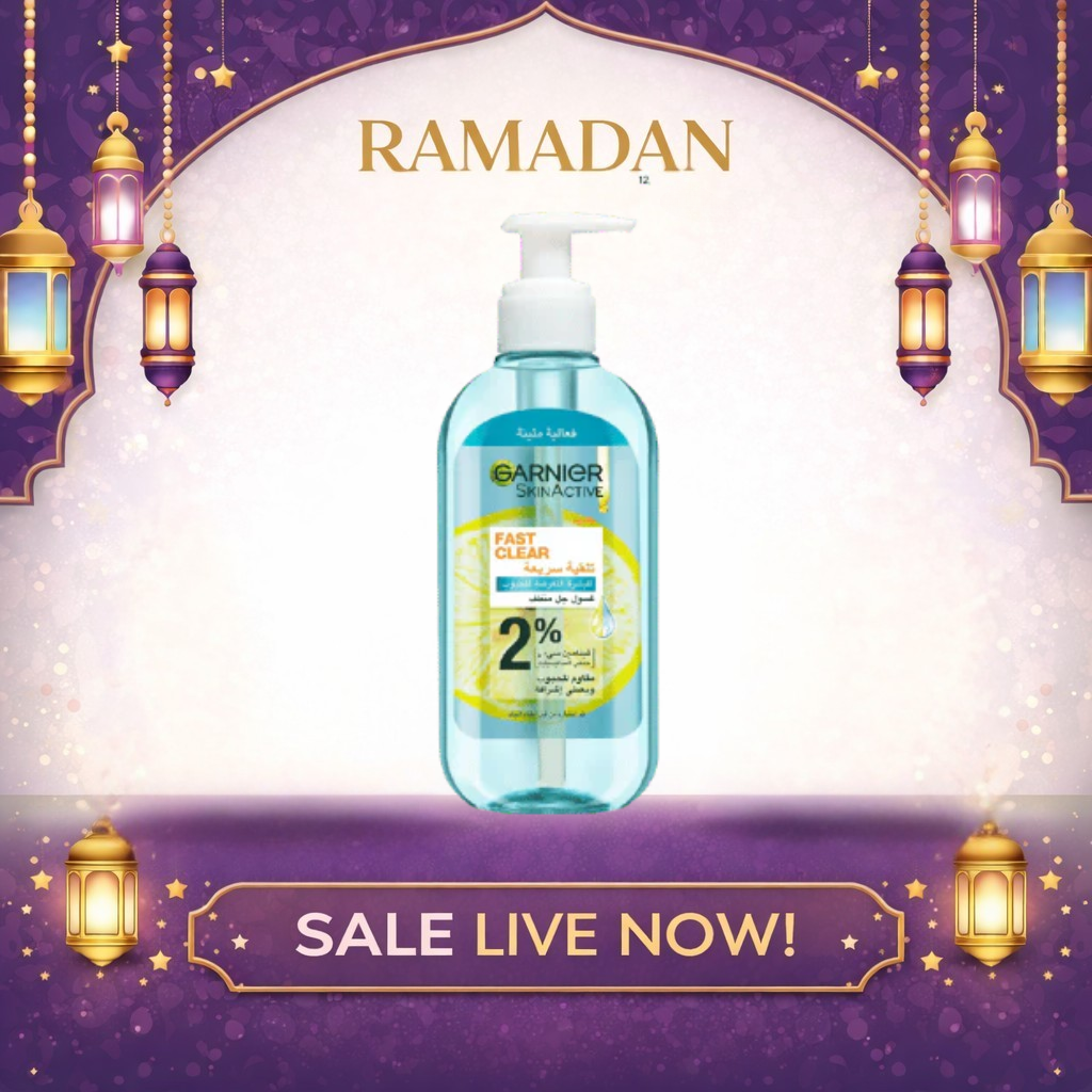 Garnier Fast Clear [2%] Salicylic Acid & Vitamin C Anti-Acne Gel Wash (200ml)