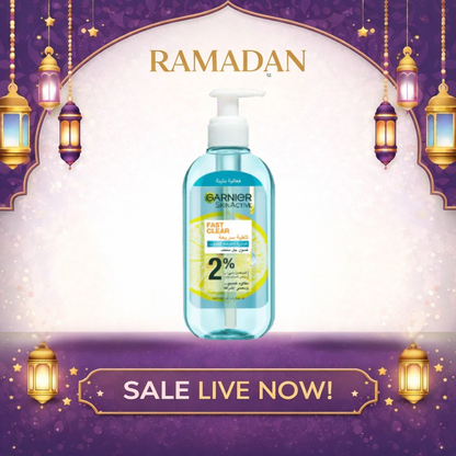 Garnier Fast Clear [2%] Salicylic Acid & Vitamin C Anti-Acne Gel Wash (200ml)