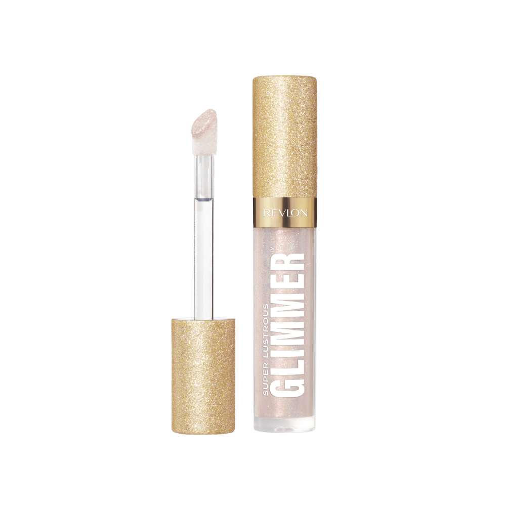 Lip gloss with gold cap and clear applicator