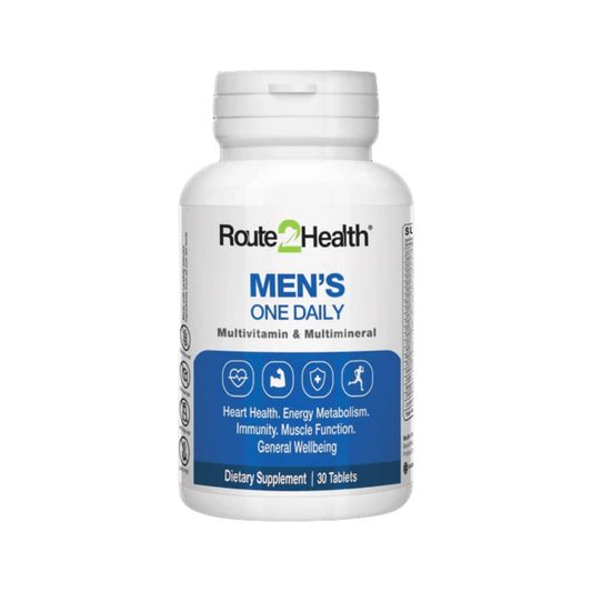 Route2Health Men’s One Daily Multivitamin (30 Tablets) – daily nutritional support for men’s energy, immunity, and heart health at Skinstash.pk