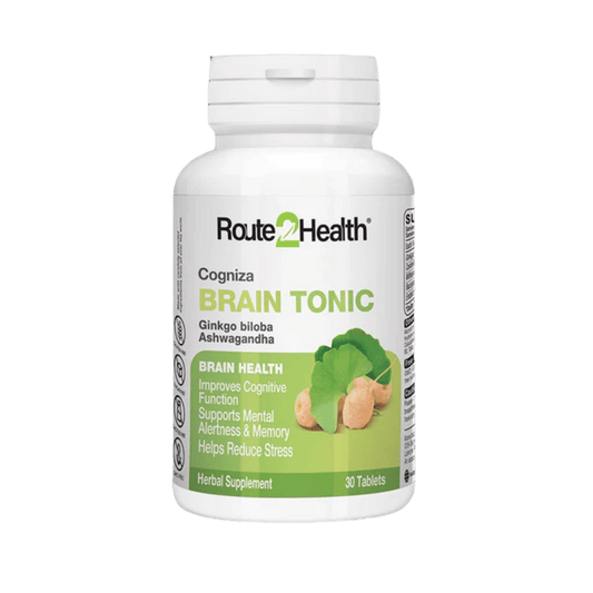 Route2Health Cogniza Brain Tonic (30 Tablets) – cognitive support supplement to boost memory, focus, and mental clarity at Skinstash.pk