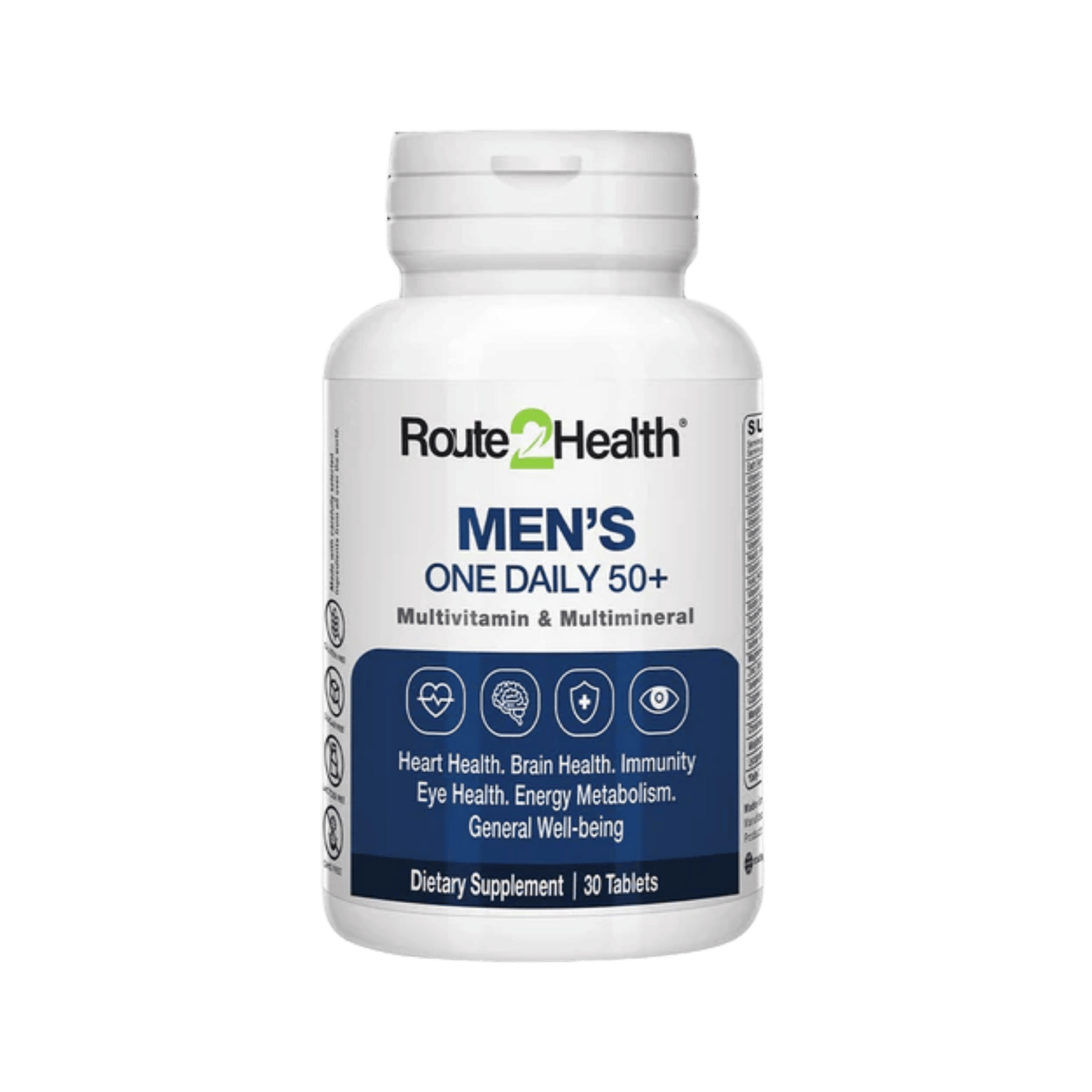 Route2Health Men’s One Daily 50+ Multivitamin (30 Tablets) – complete nutritional support for men over 50 to maintain energy, heart, and bone health at Skinstash.pk