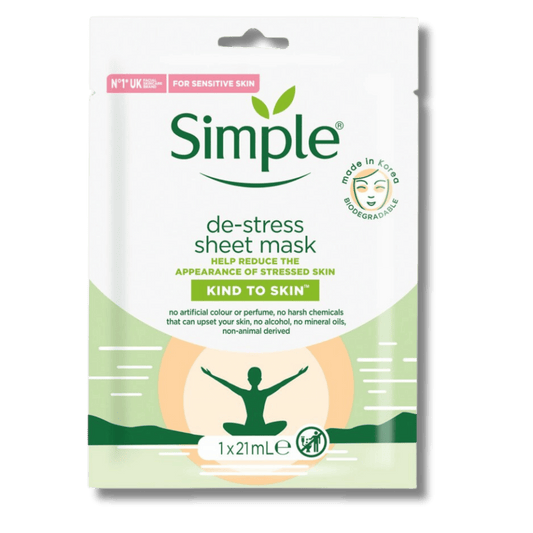 Buy Online Simple Kind to Skin De-Stress Sheet Mask (1x21ml) In Pakistan!