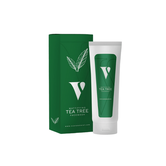 VCare Natural Tea Tree Face Wash (75ml) – Purifying face wash with tea tree extract to combat acne and refresh skin – Shop now on Skinstash.pk