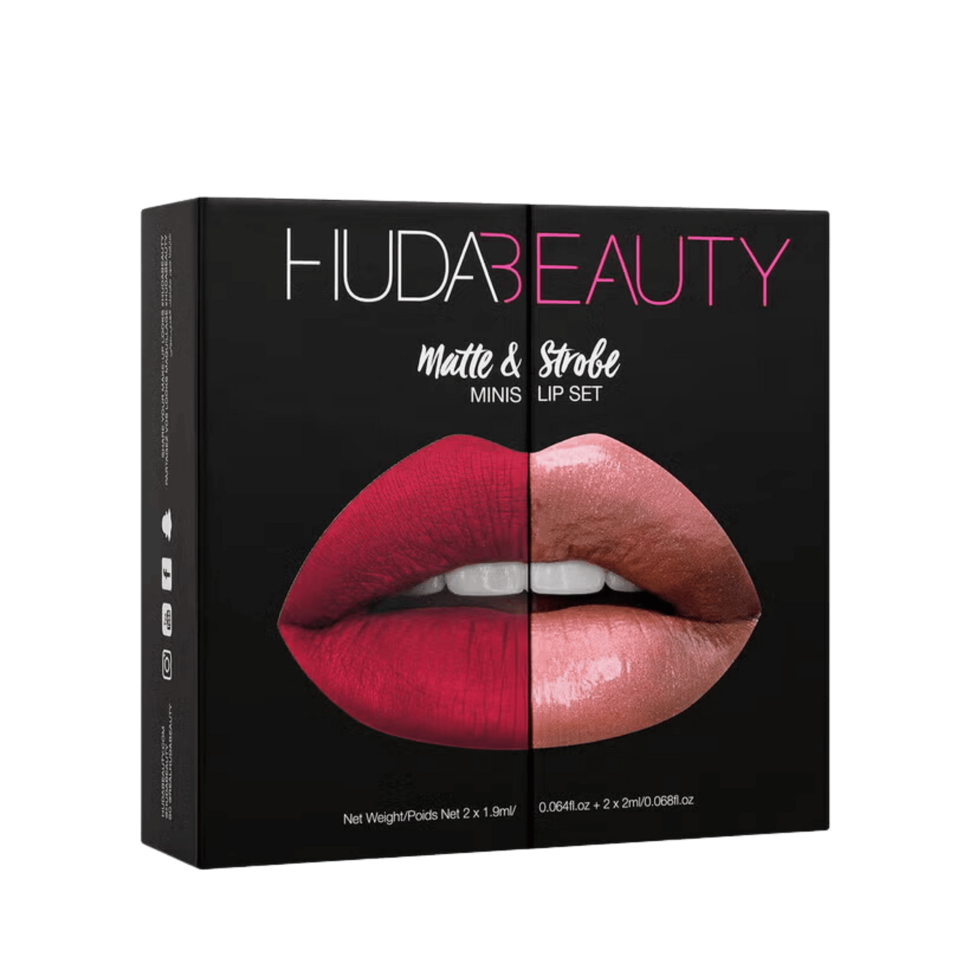 Huda Beauty Matte & Strobe Mini Lip Set (Versatile Lip Shades)