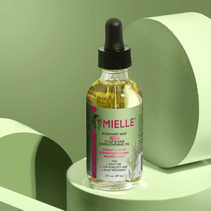 Mielle Oil - Strengthens Hair & Scalp
Rosemary & Mint Hair Oil 
Reduces Hair Shedding 

