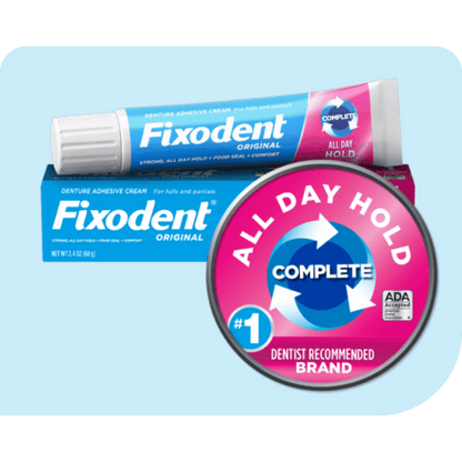 Fixodent Original All Day Hold Adhesives Denture Cream (68g)