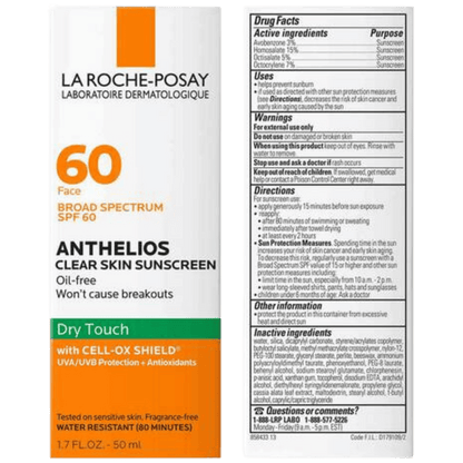 La Roche Posay Anthelios Clear Skin Sunscreen Dry Touch SPF 60 (50ml)