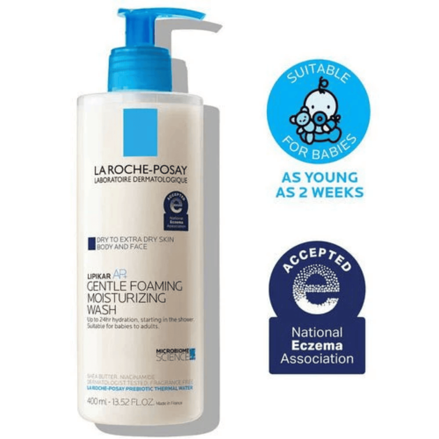 La-Roche Posay Gentle Foaming Moisturizing Wash (400ml)