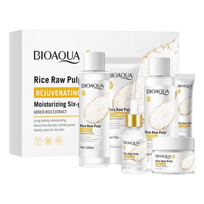 BioAqua Rejuvenating Rice Raw Pulp Moisturizing Six-Piece Suit Set